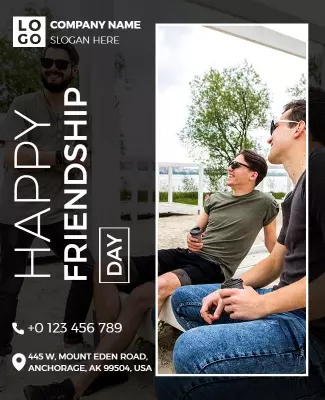 Modern Minimalist Happy Friendship Day Gathering Poster Template