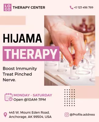 Modern Minimalist Hijama Therapy Wellness Center Poster Template