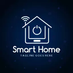 Modern Minimalist House Design for Smart Home Automation Logo Template