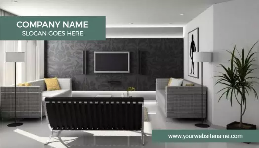 Modern Minimalist Interior Design Showcase Business Card Template