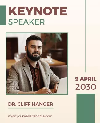 Modern Minimalist Keynote Speaker Announcement Poster Template