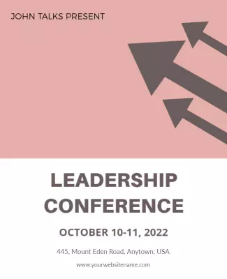 Modern Minimalist Leadership Conference Poster Template