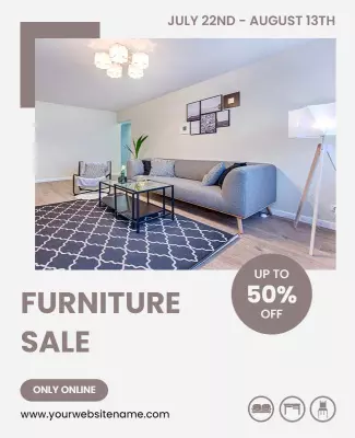 Modern Minimalist Light Furniture Sale Poster Template