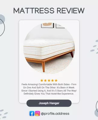 Modern Minimalist Mattress Review with Five Stars Poster Template
