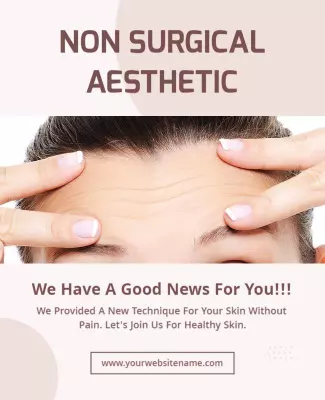 Modern Minimalist Non Surgical Aesthetic Skincare Poster Template