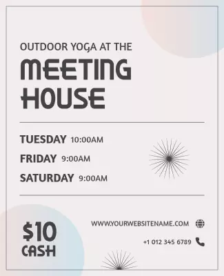 Modern Minimalist Outdoor Yoga Class Schedule Poster Template