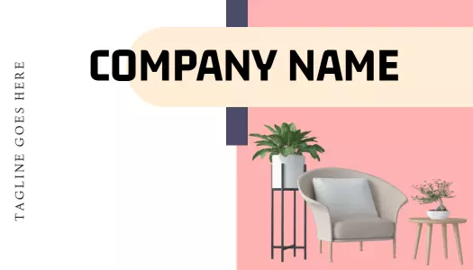 Modern Minimalist Pink and White Furniture Showcase Business Card Template