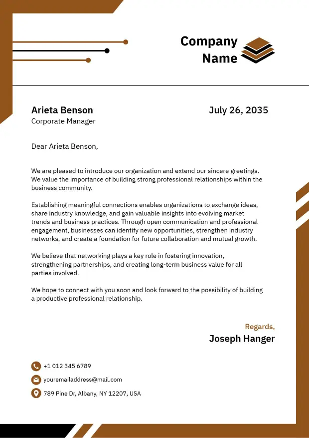 Modern Minimalist Professional Corporate Letterhead Template