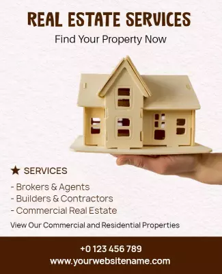 Modern Minimalist Real Estate Services Poster Template