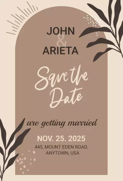 Modern Minimalist Save The Date Wedding Invitation Template
