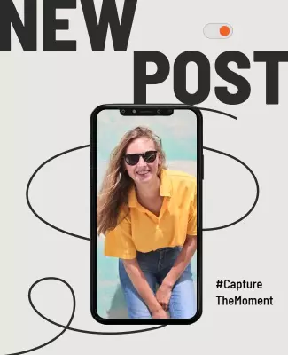 Modern Minimalist Social Media New Post Announcement Poster Template
