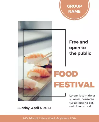 Modern Minimalist Sushi Food Festival Poster Template
