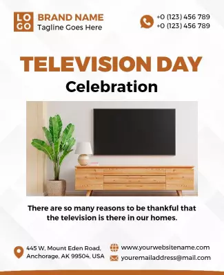 Modern Minimalist Television Day Celebration Poster Template