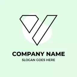 Modern Minimalist V Letter Design with Soft Green Background Logo Template