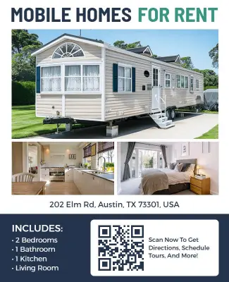 Modern Mobile Home Rental Advertisement Flyer Template