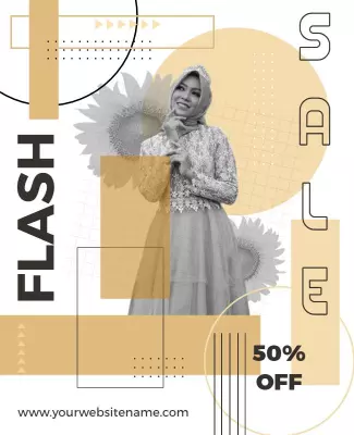 Modern Monochrome Flash Sale Discount Poster Template