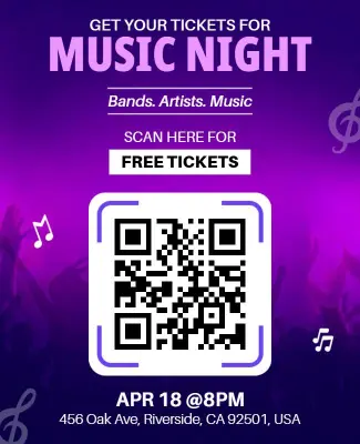 Modern Music Event with QR Code Access Flyer Template