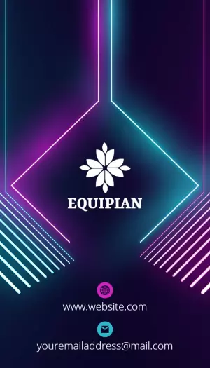 Modern Neon Gradient Vertical Business Card Template