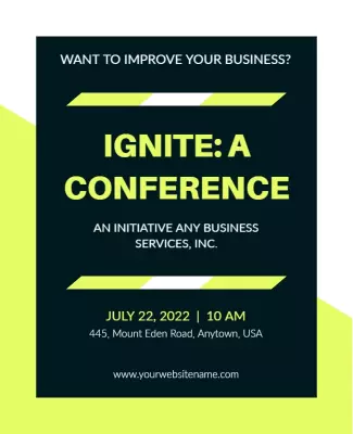 Modern Neon Green Business Conference Ignite Poster Template