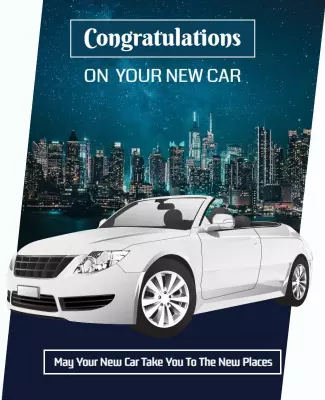 Modern Night Cityscape New Car Congratulations Poster Template
