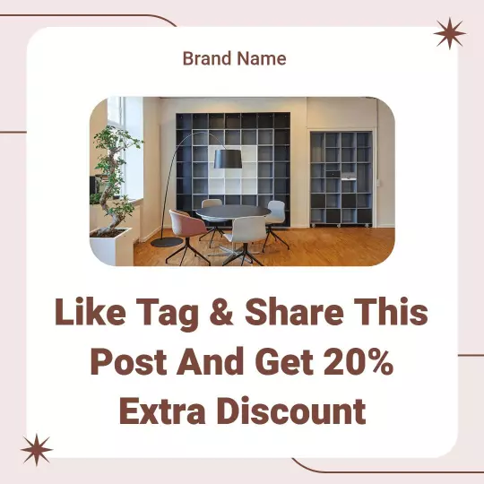 Modern Office Space Promotion with Share Discount Offer Ad Template