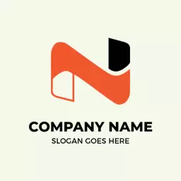 Modern Orange and Black N Letter Design for Branding Logo Template