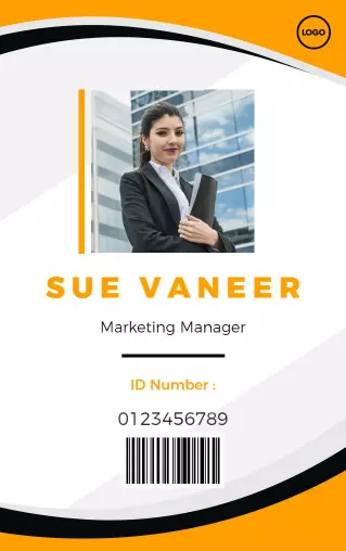 Modern Orange Business Identity Card Template