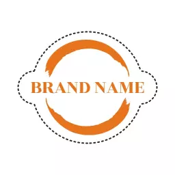 Modern Orange Circle Design for Your Brand Name Logo Template