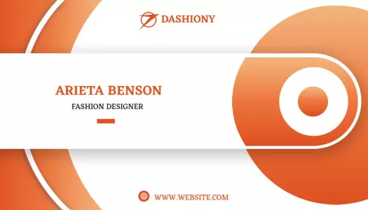 Modern Orange Circles Fashion Designer Business Card Template