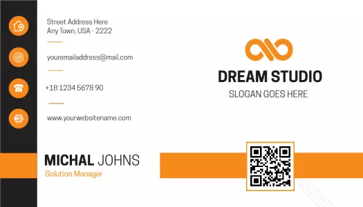 Modern Orange Corporate Professional Business Card Template