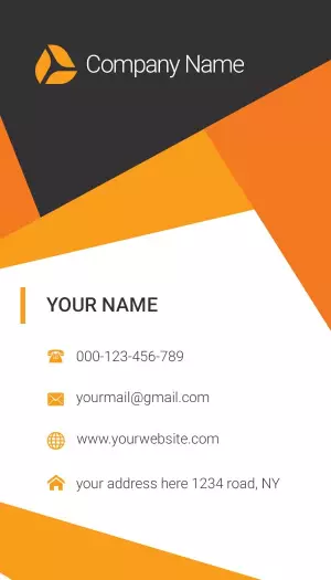 Modern Orange Geometric Design Portrait Business Card Template