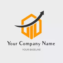 Modern Orange Graphic Symbolizing Business Growth Company Logo Template