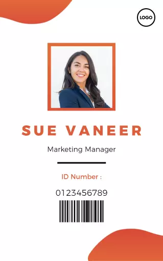 Modern Orange Marketing Manager Identity Card Template