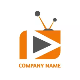 Modern Orange Play Button for Engaging YouTube Channel Logo Template