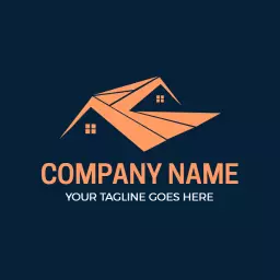 Modern Orange Roof Design for Reliable Roofing Company Logo Template