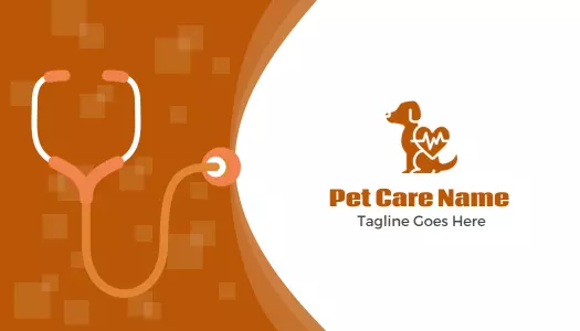 Modern Orange Stethoscope DNA Medical Business Card Template