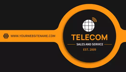 Modern Orange Telecom Sales Visiting Card Template