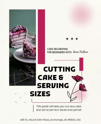 Modern Pastel Cake Decorating Guide for Beginners Poster Template