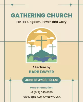 Modern Pastel Gathering Church Lecture Poster Template