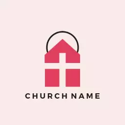 Modern Pink Church Graphic Representing Faith Community Logo Template