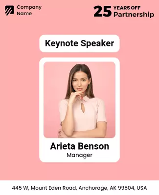 Modern Pink Keynote Speaker Event Poster Template