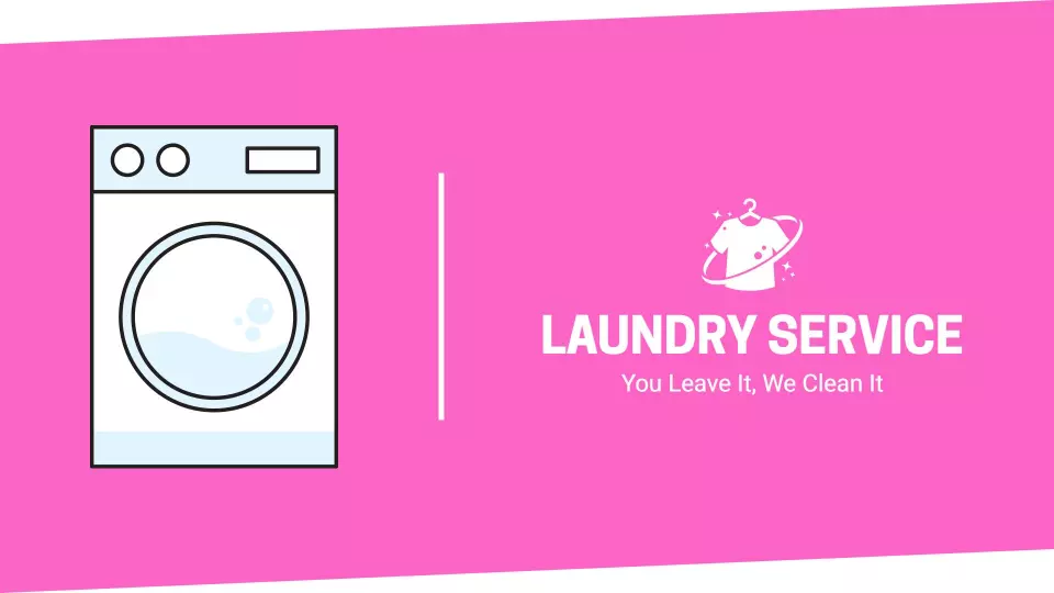 Modern Pink Laundry Service Business Overview Presentation Template