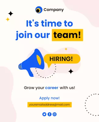 Modern Playful Career Hiring Announcement Poster Template