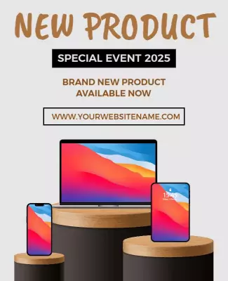 Modern Product Display for Tech Launch Event Flyer Template