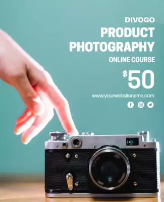 Modern Product Photography Online Course Promotion Poster Template