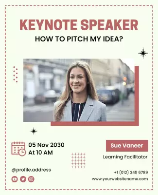 Modern Professional Keynote Speaker Event Poster Template