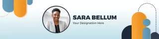 Modern Professional Profile with Blue and Orange Design LinkedIn Banner Template