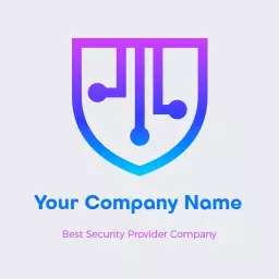 Modern Purple and Blue Shield Design for Security Logo Template