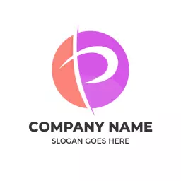 Modern Purple and Orange Circular P Letter Design Logo Template
