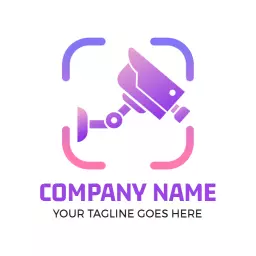 Modern Purple and Pink Security Camera Design for CCTV Logo Template